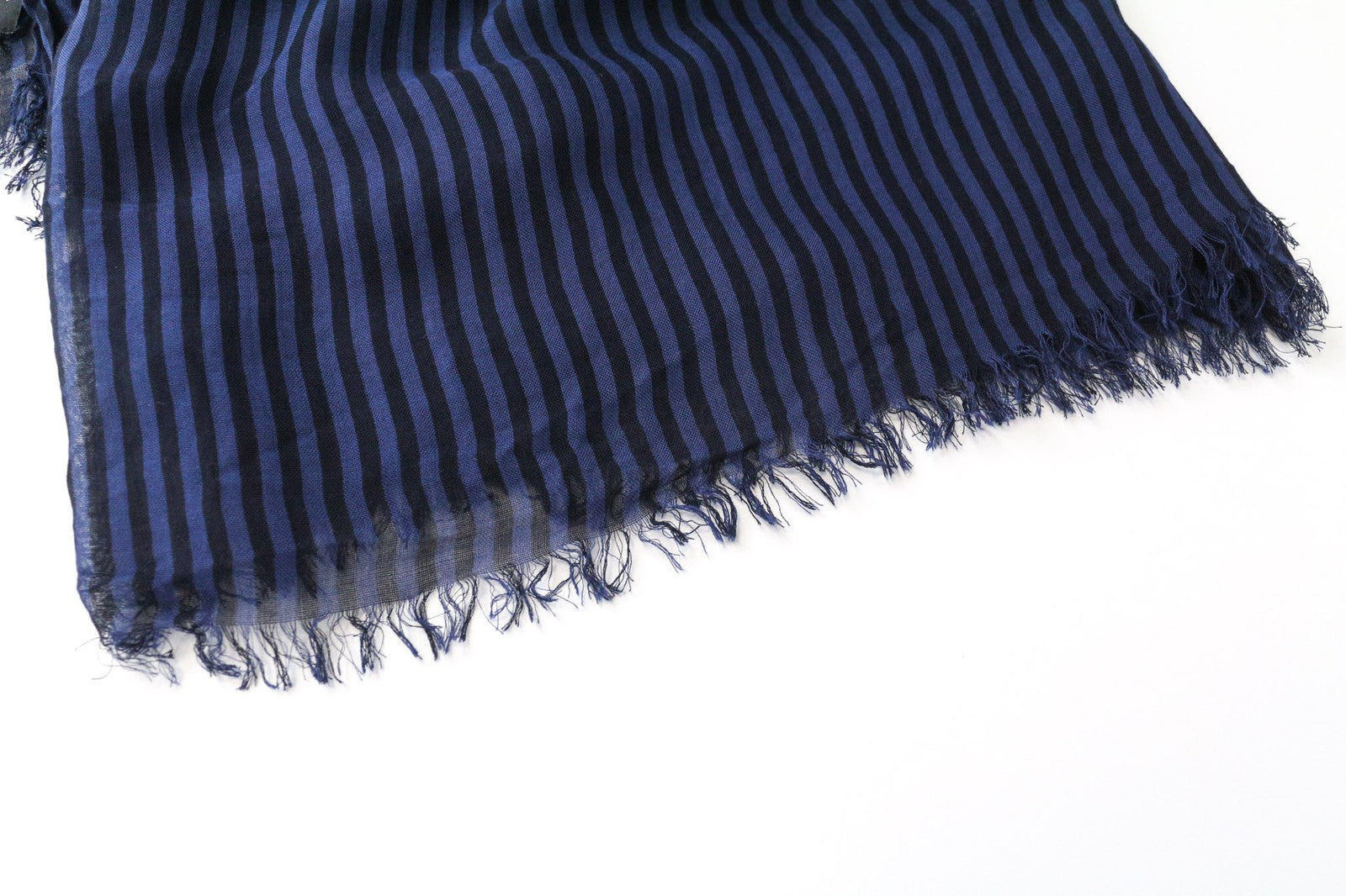 MAISON SCOTCH Women's Scarf OS Dark Blue Striped Lightweight Casual Wrap