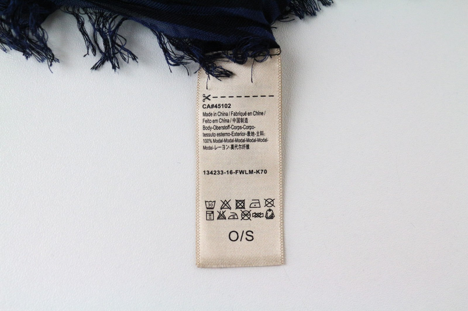 MAISON SCOTCH Women's Scarf OS Dark Blue Striped Lightweight Casual Wrap