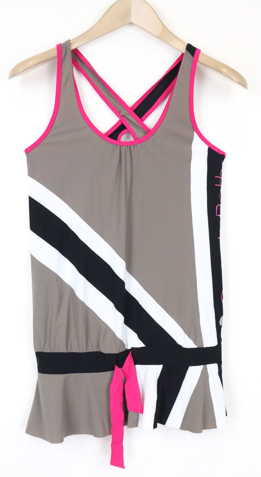 SWEATY BETTY Race Overvest moteriški marškinėliai be rankovių, XS dydžio, pilki, bėgimo aktyvaus laisvalaikio marškinėliai 