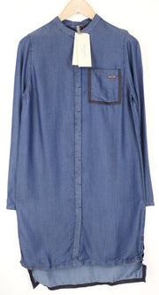 SWEATY BETTY Kvasir Luxe moteriška suknelė S mėlyna lengvi ilgomis rankovėmis marškinėliai 