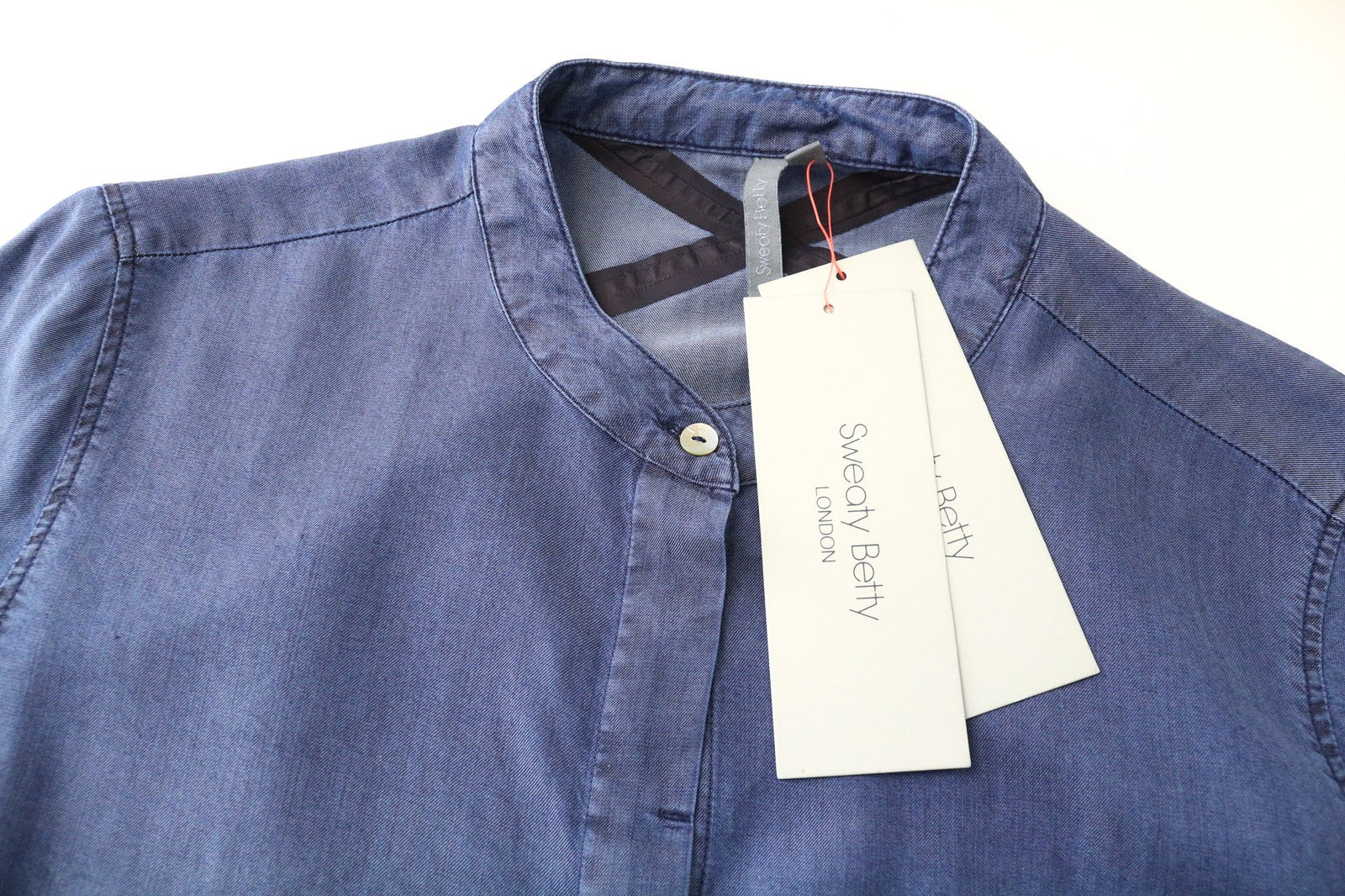 SWEATY BETTY Kvasir Luxe moteriška suknelė S mėlyna lengvi ilgomis rankovėmis marškinėliai 