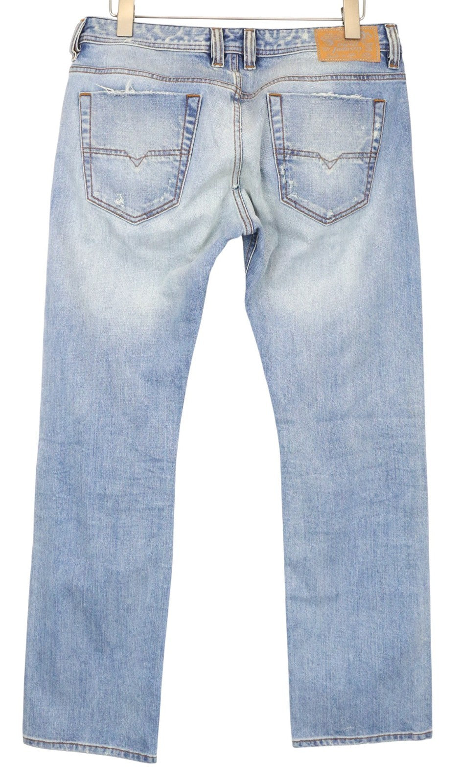 DIESEL Men's Jeans W32 Light Blue Distressed Cotton 5-Pocket Bootcut Fit