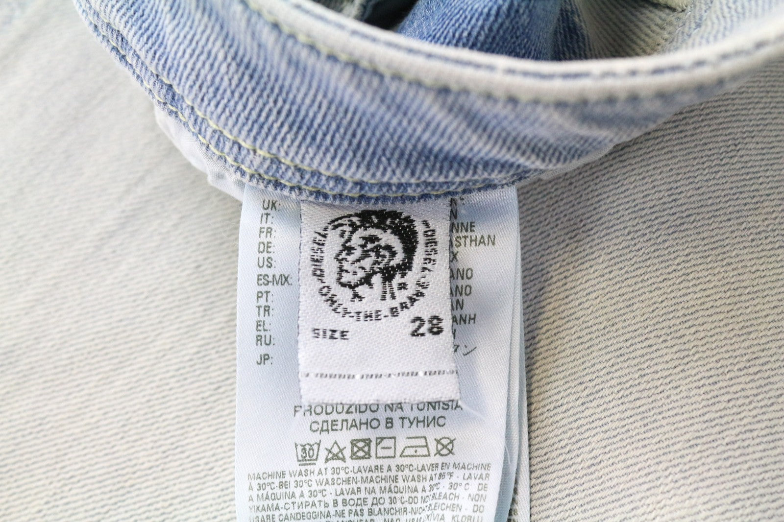 DIESEL Larkee-Beex-R 084TK vyriški džinsai W28/L32 mėlyni sendinto audinio tamprūs medvilniniai džinsai 