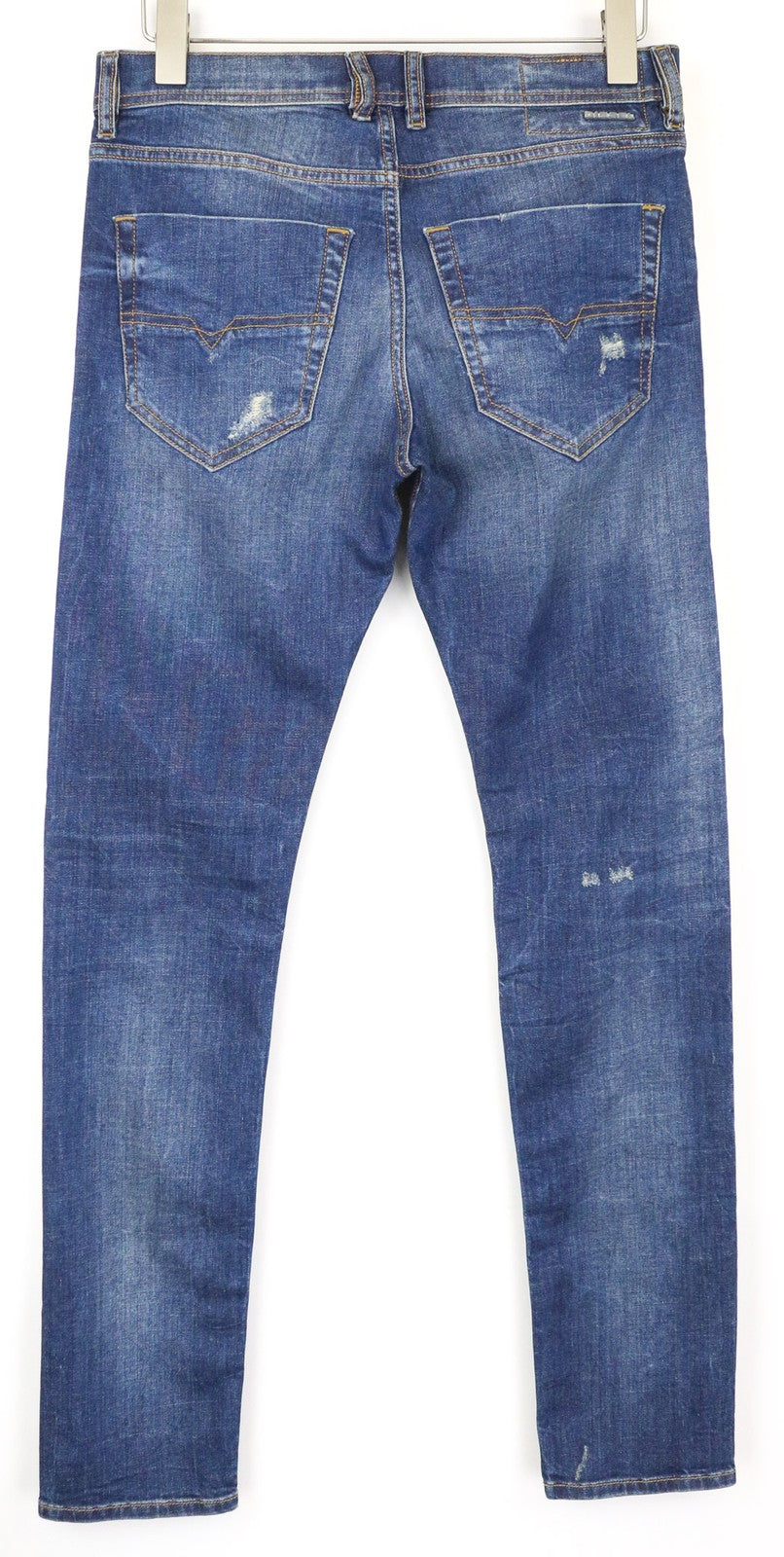 DIESEL Tepphar 084TX Men's Jeans W28/L32 Slim Carrot Blue Cotton Ripped Wash
