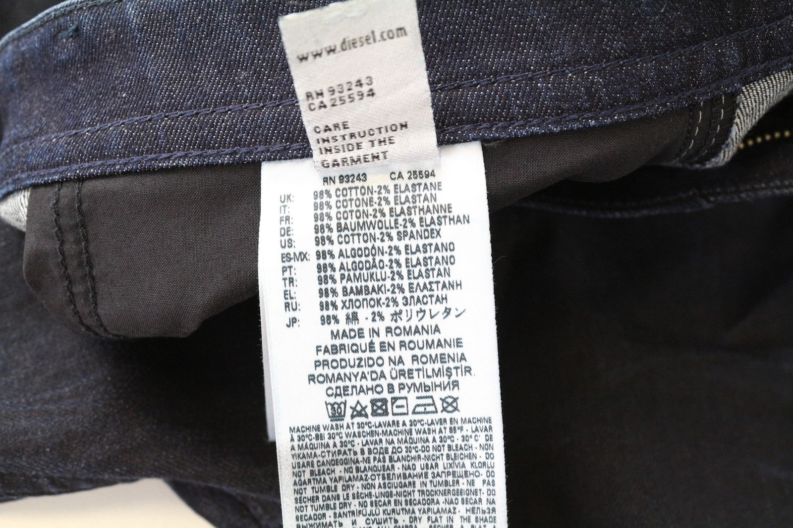 DIESEL Thommer 087AU Men's Jeans W30/L32 Slim Dark Blue Cotton Stretch Fit