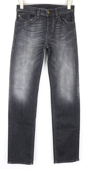 DIESEL Larkee 087AM Men's Jeans W27/L32 Straight Regular Grey Cotton Stretch