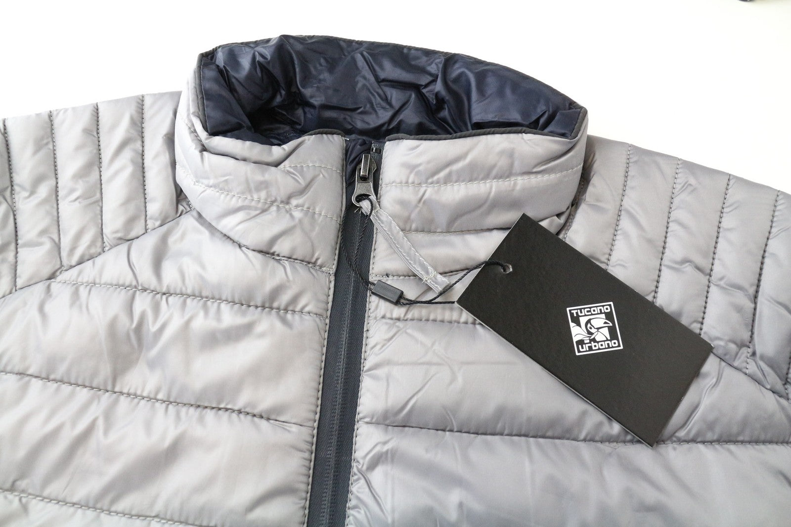 TUCANO URBANO vyriška striukė su pamušalu ir užtrauktuku, pilka, neperpučiama, su užtrauktuku 