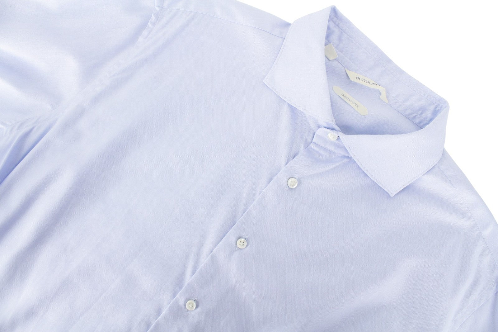 SUITSUPPLY Men's Formal Shirt 47L/18 1/2L Blue Cutaway Collar Extra Slim Cotton