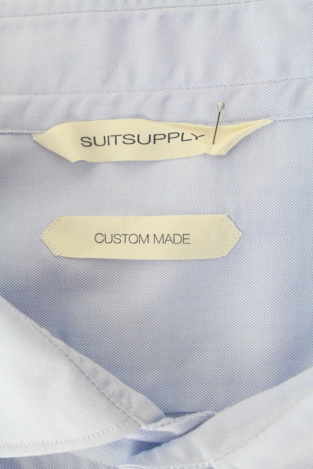 SUITSUPPLY Men's Formal Shirt 47L/18 1/2L Blue Cutaway Collar Extra Slim Cotton