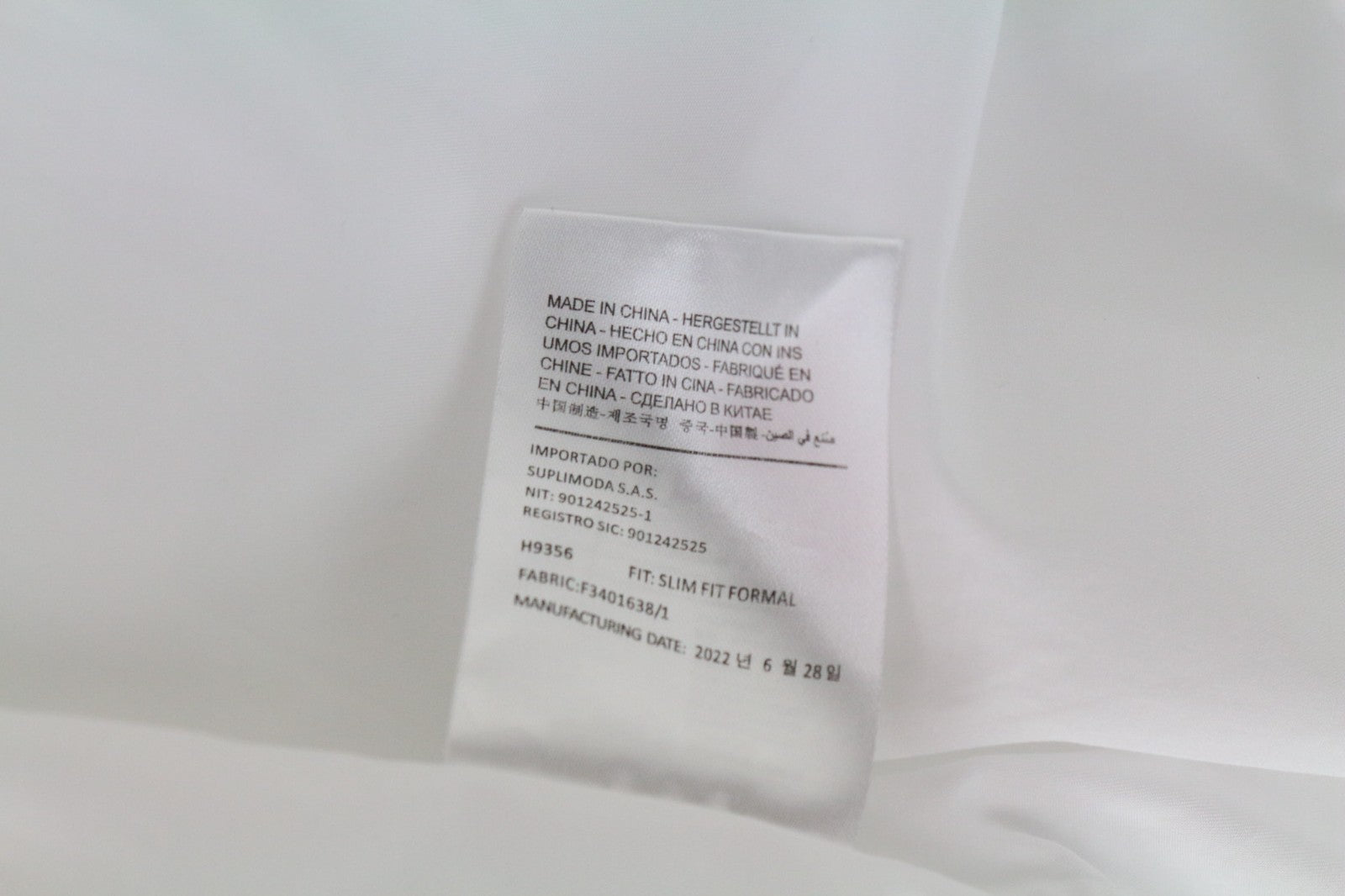 SUITSUPPLY vyriški formalūs marškiniai, 38/15, balti, grynos medvilnės, klasikiniai, siauri, su sagomis 