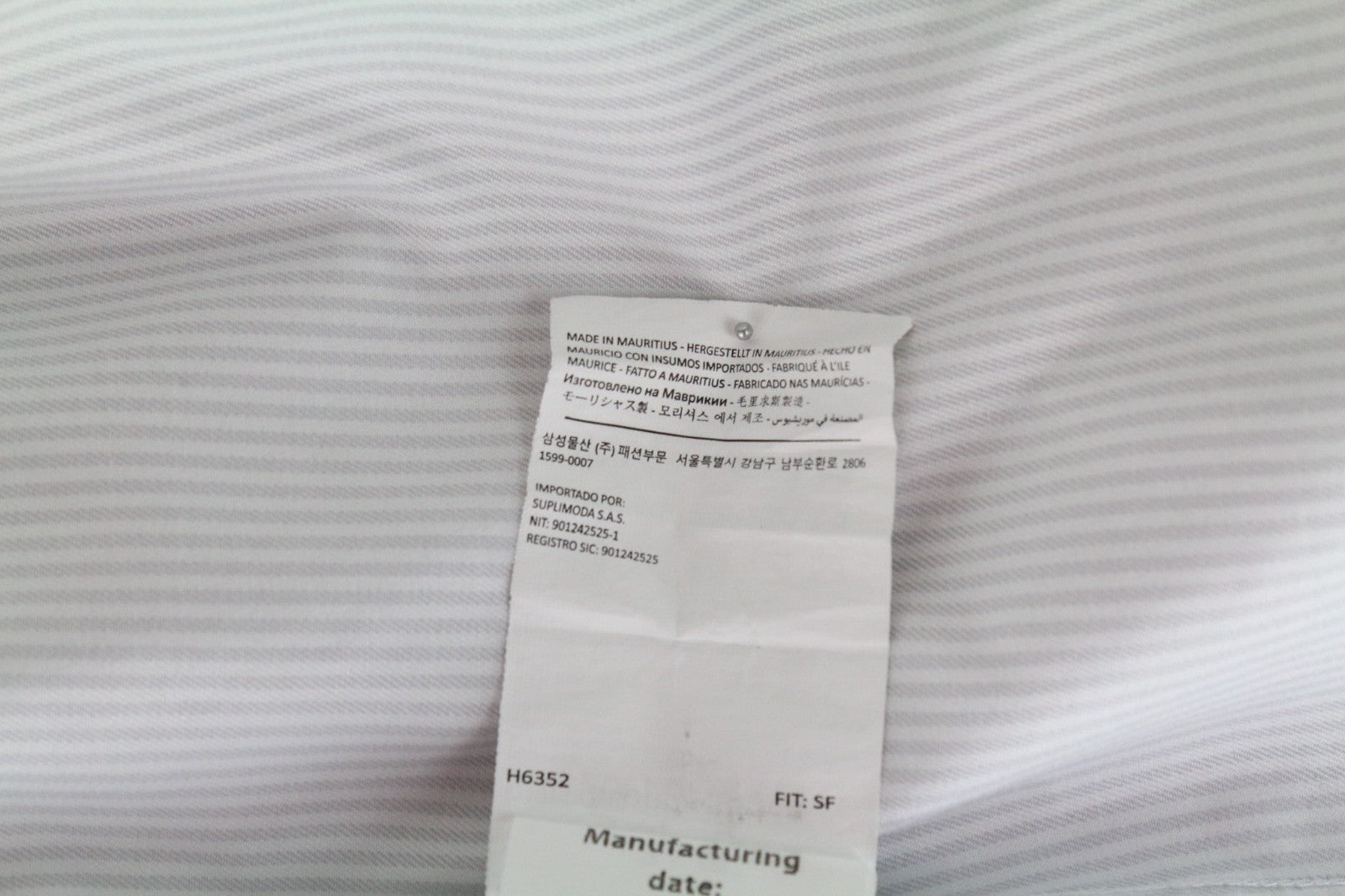 „SUITSUPPLY Traveller“ vyriški formalūs marškinėliai, 39L/15 1/2L, pilki, dryžuoti, medvilniniai. 