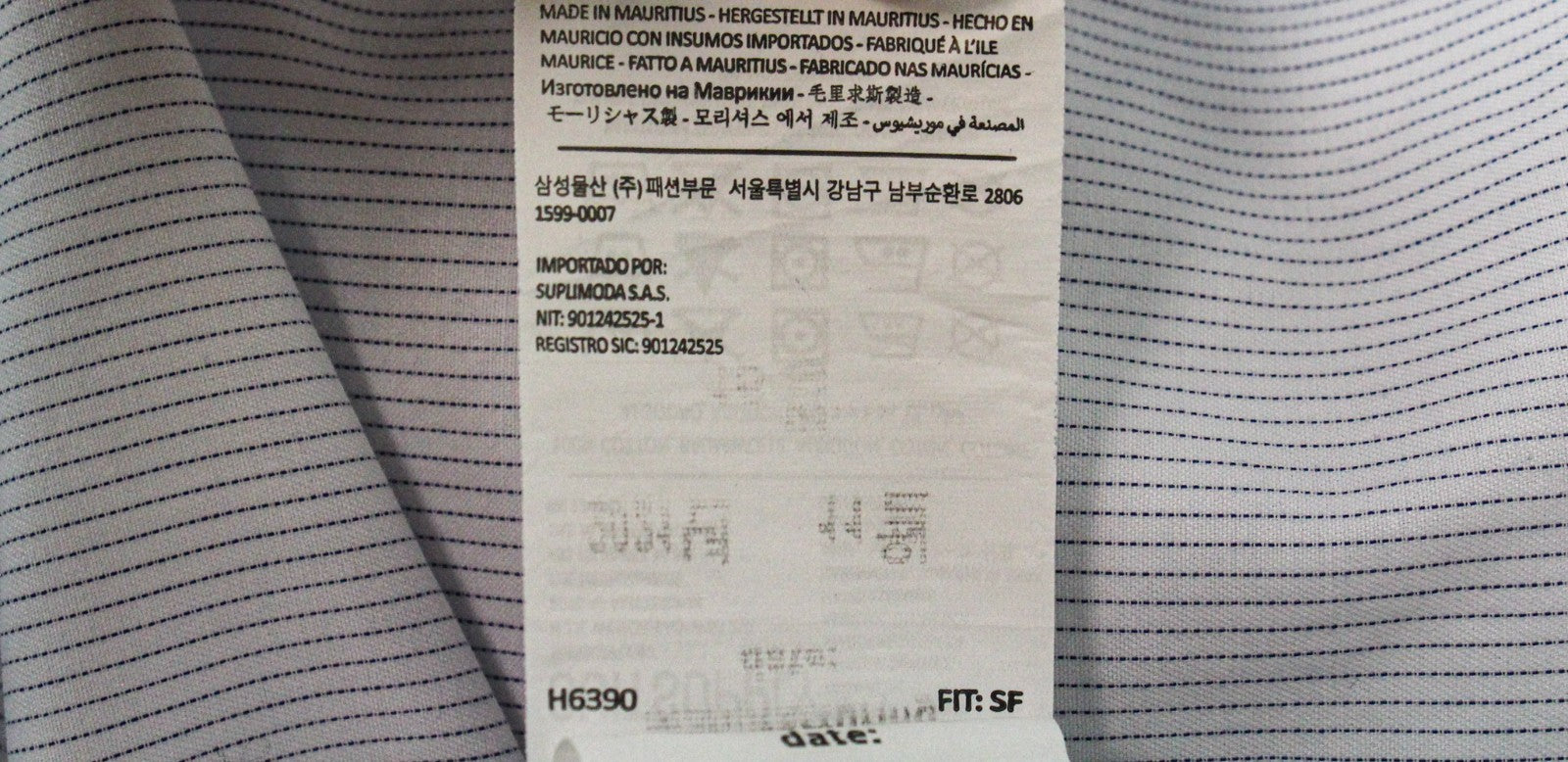 „SUITSUPPLY“ vyriški oficialūs marškinėliai, 39L/15 1/2L, mėlyni dryžuoti, ploni, formalūs 