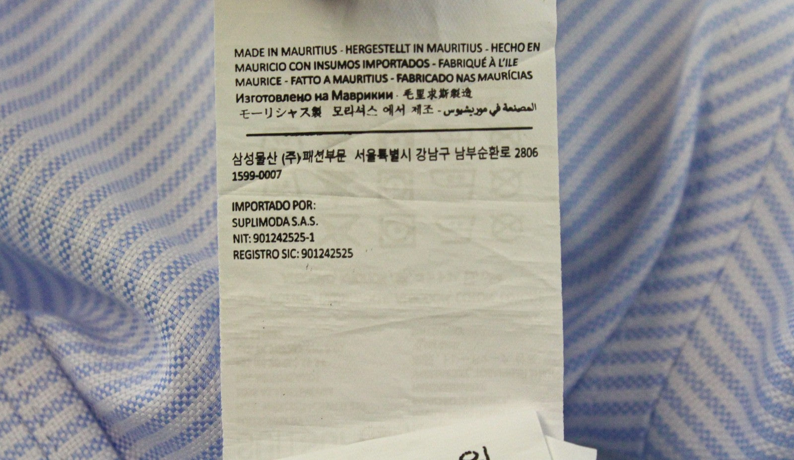 SUITSUPPLY Men's Formal Shirt 41/16 Blue Striped Cotton Try On Extra Slim Cut