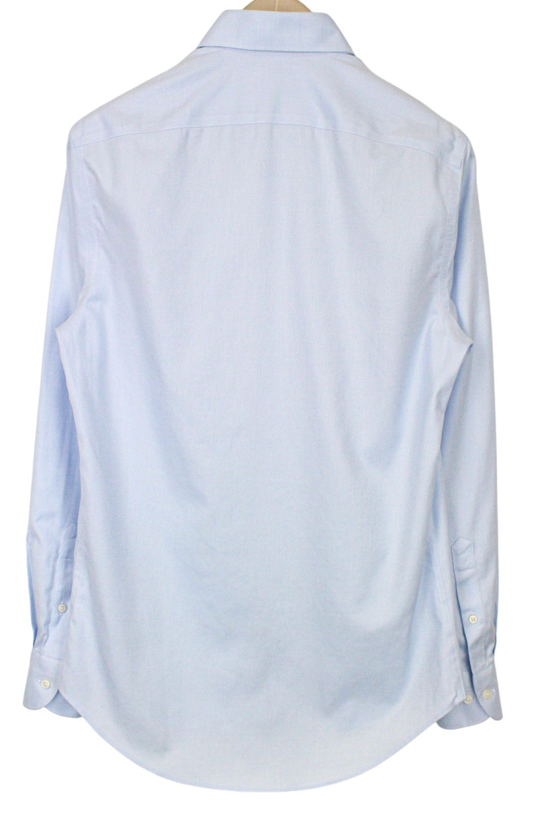 SUITSUPPLY Men's Formal Shirt 38/15 Light Blue Cotton Slim Fit Melange Design