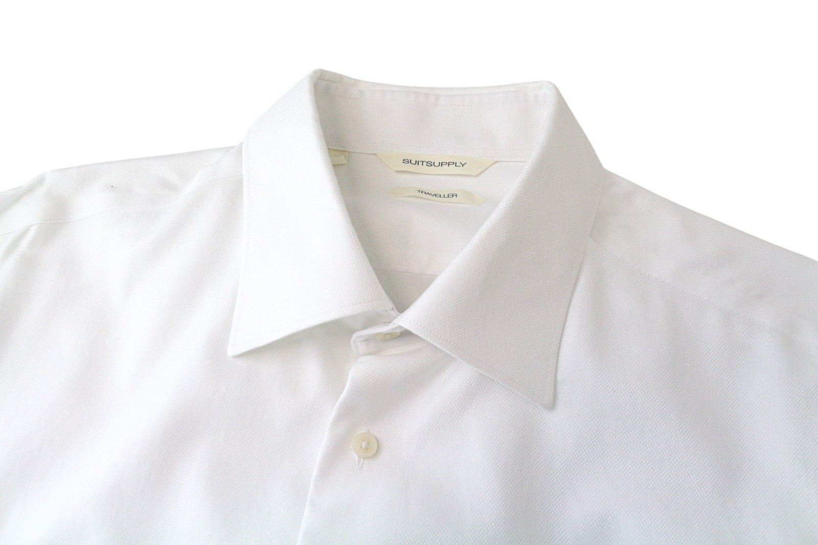 „SUITSUPPLY“ vyriški formalūs marškinėliai, 43/17, balti, ploni, iš grynos medvilnės 