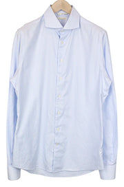 SUITSUPPLY Men's Formal Shirt 41L/16L Blue Striped Cotton Extra Slim Try On