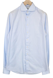 SUITSUPPLY Men's Formal Shirt 39L/15 1/2L Light Blue Cotton Try On Slim Fit