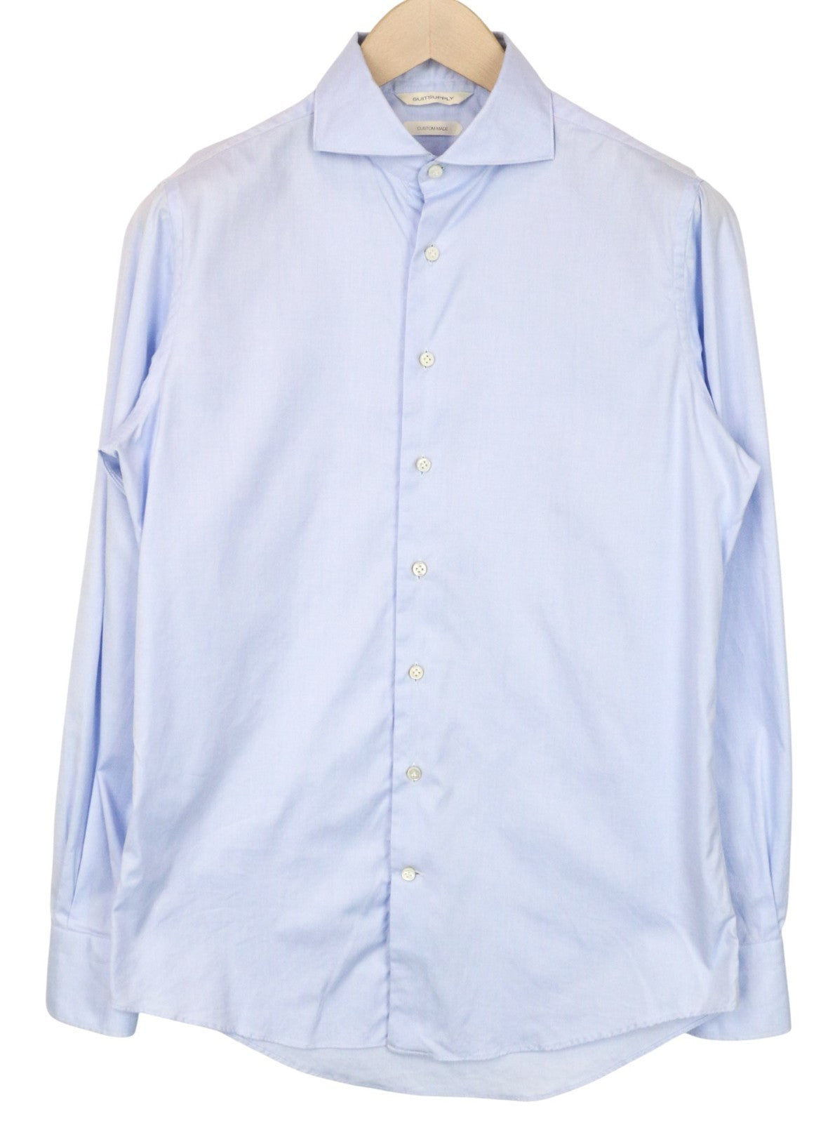 SUITSUPPLY Men's Formal Shirt 39/15 1/2 Blue Cotton Classic Extra Slim Fit