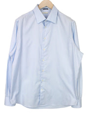 SUITSUPPLY Men's Formal Shirt 44/17 1/2 Blue Cotton Long Sleeve Slim Fit