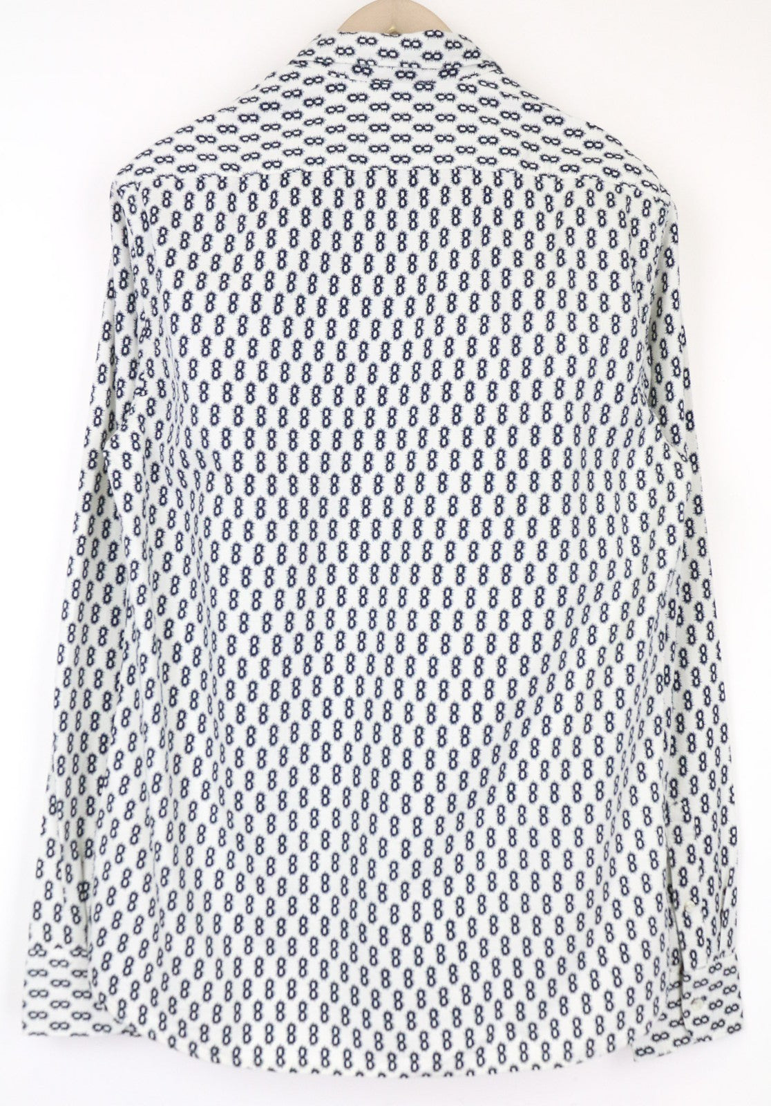 SCOTCH &amp; SODA Ams Couture vyriški marškinėliai, M, raštuoti, mėlyni, balti, laisvalaikio stiliaus, medvilniniai 