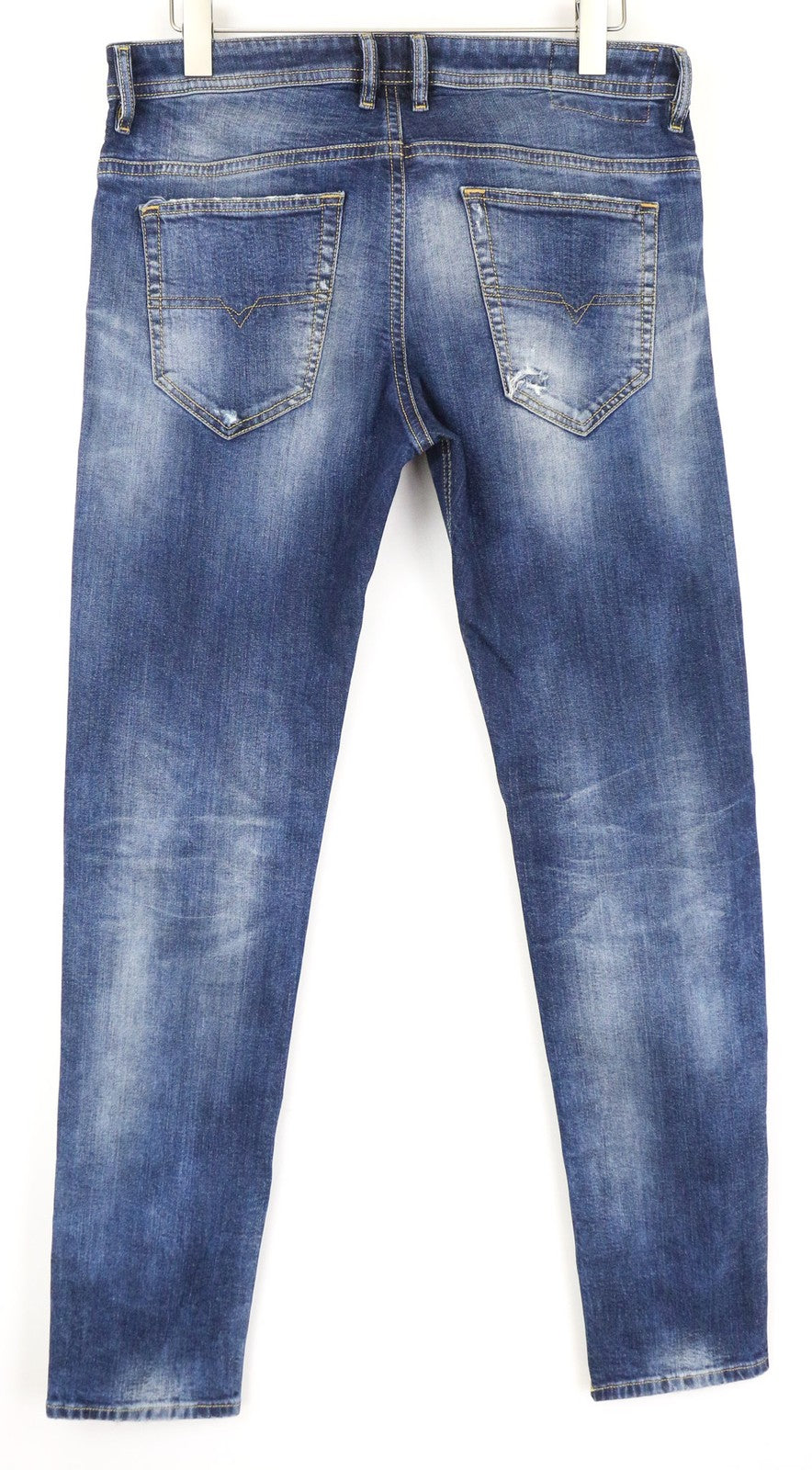 DIESEL Men's Jeans ~W35/L34 Slim Blue Washed Distressed Cotton 5-Pocket