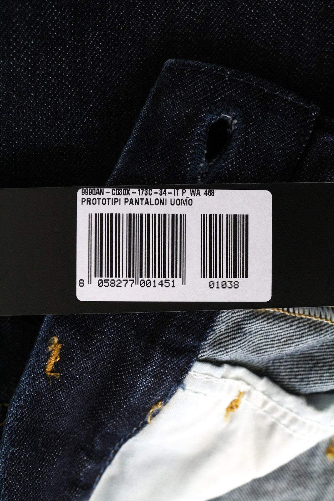 DIESEL Mharky 0091J Men's Jeans W34 Skinny Slim Fit Dark Blue Cotton Denim