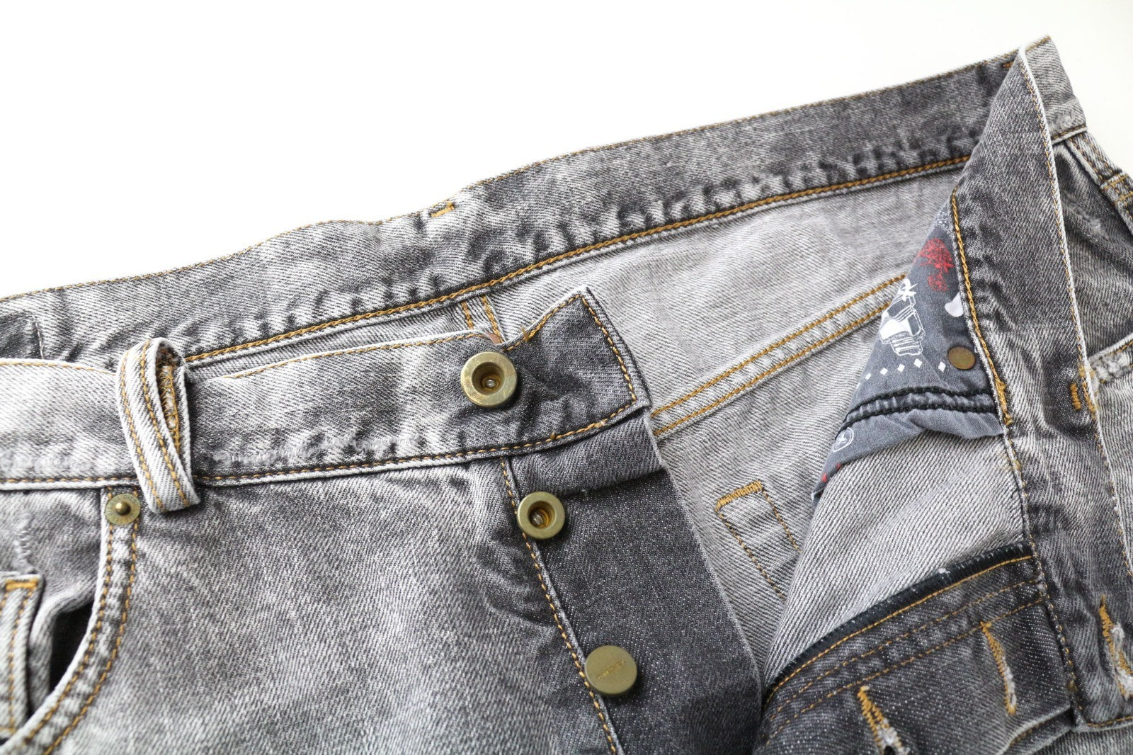 DIESEL Mharky 089AT Men's Jeans W38/L32 Grey Slim Cotton Ripped Skinny Fit