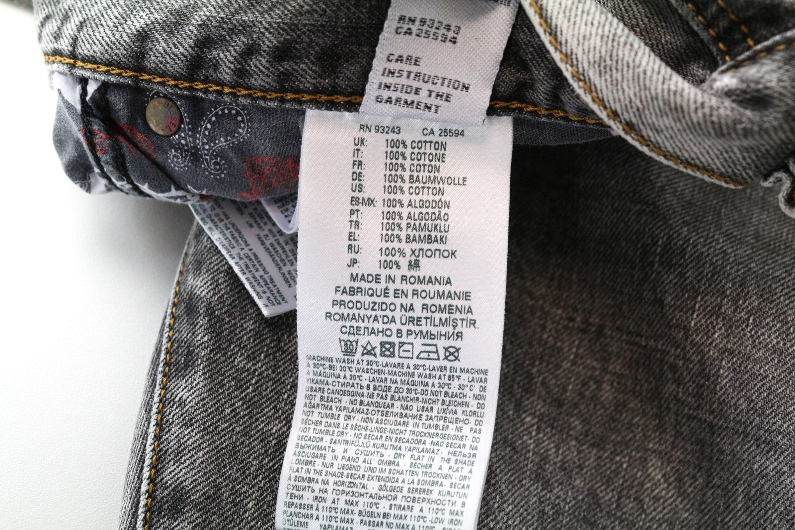 DIESEL Mharky 089AT Men's Jeans W38/L32 Grey Slim Cotton Ripped Skinny Fit