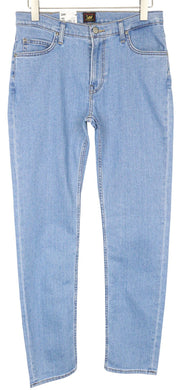 LEE Rider vyriški džinsai W32/L32 šviesiai mėlyni, ploni, tamprūs medvilniniai džinsai su 5 kišenėmis 