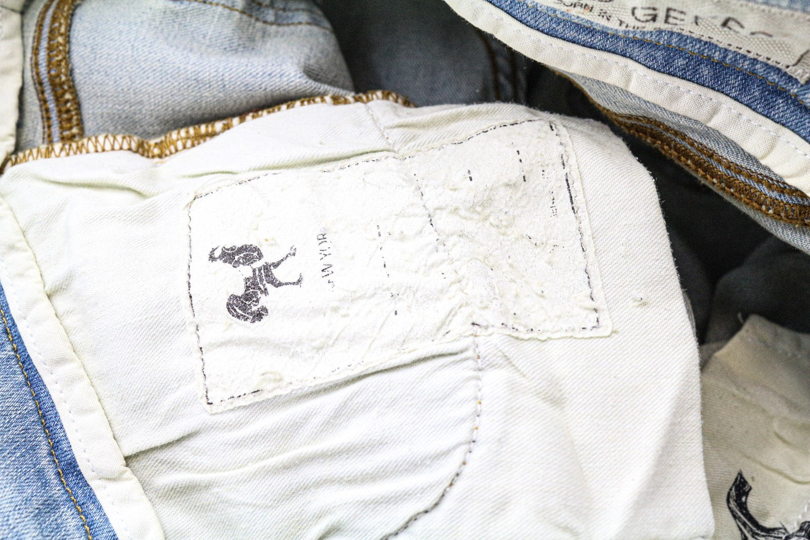 GOOD GENES moteriški džinsai W24/L33 aptempti šviesiai mėlyni skalbtos medvilnės tamprūs džinsai 