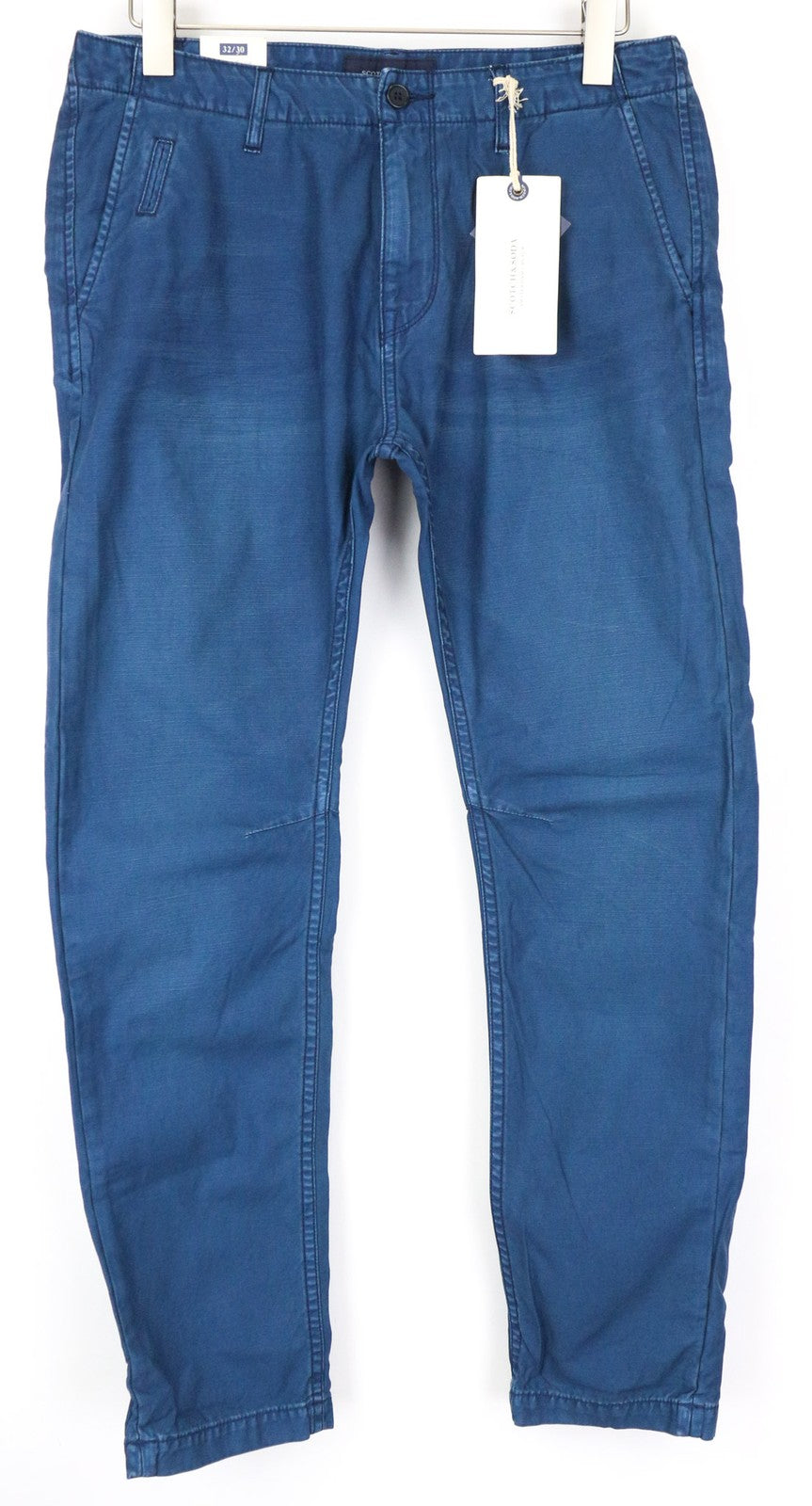 SCOTCH &amp; SODA Theon vyriškos kelnės W32/L30 Slim mėlynos, siaurėjančios, grynos medvilnės