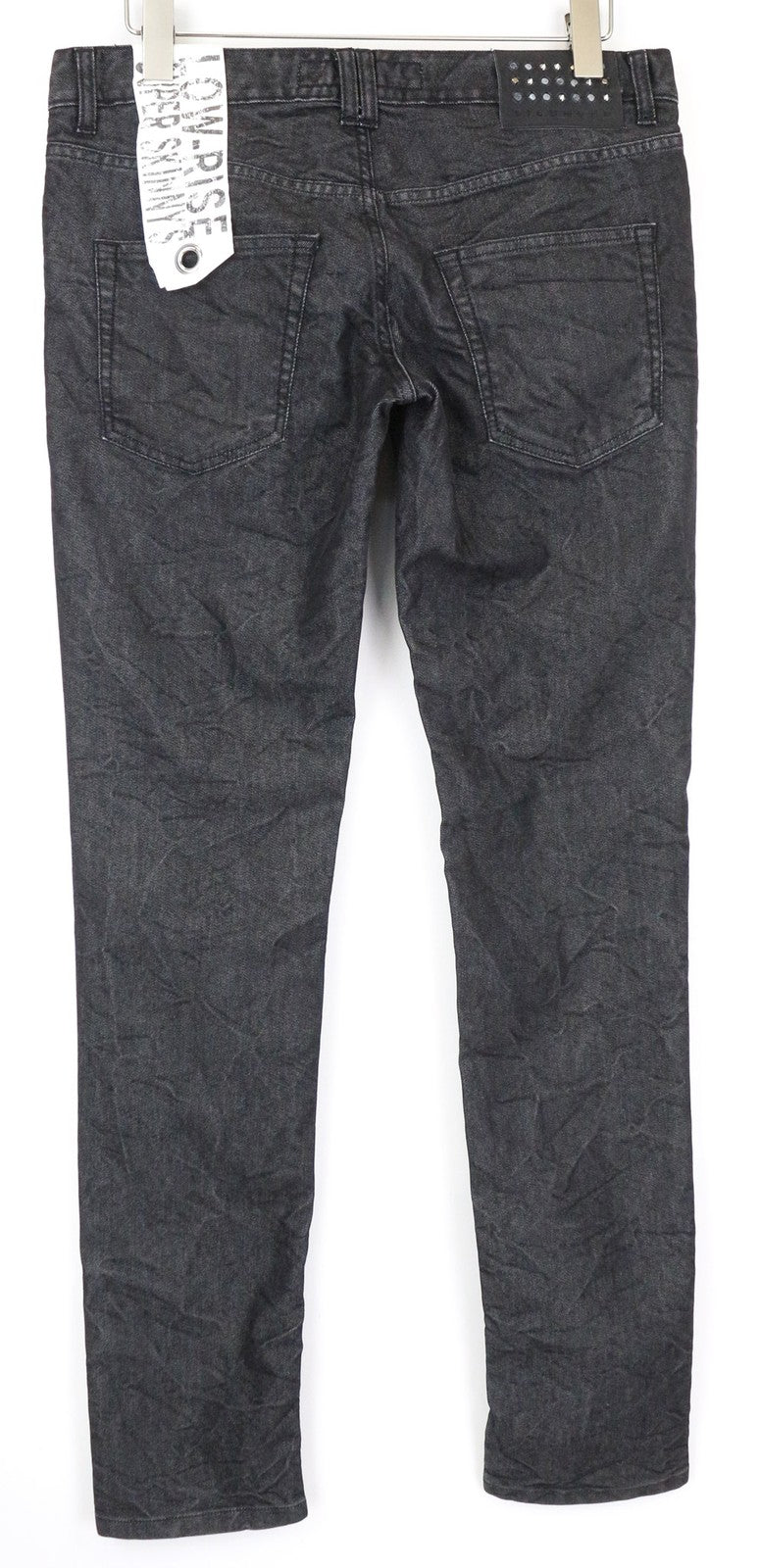 RICHMOND vyriški džinsai W32 itin aptempti, juodi, medvilninio mišinio, 5 kišenių, tamprūs 