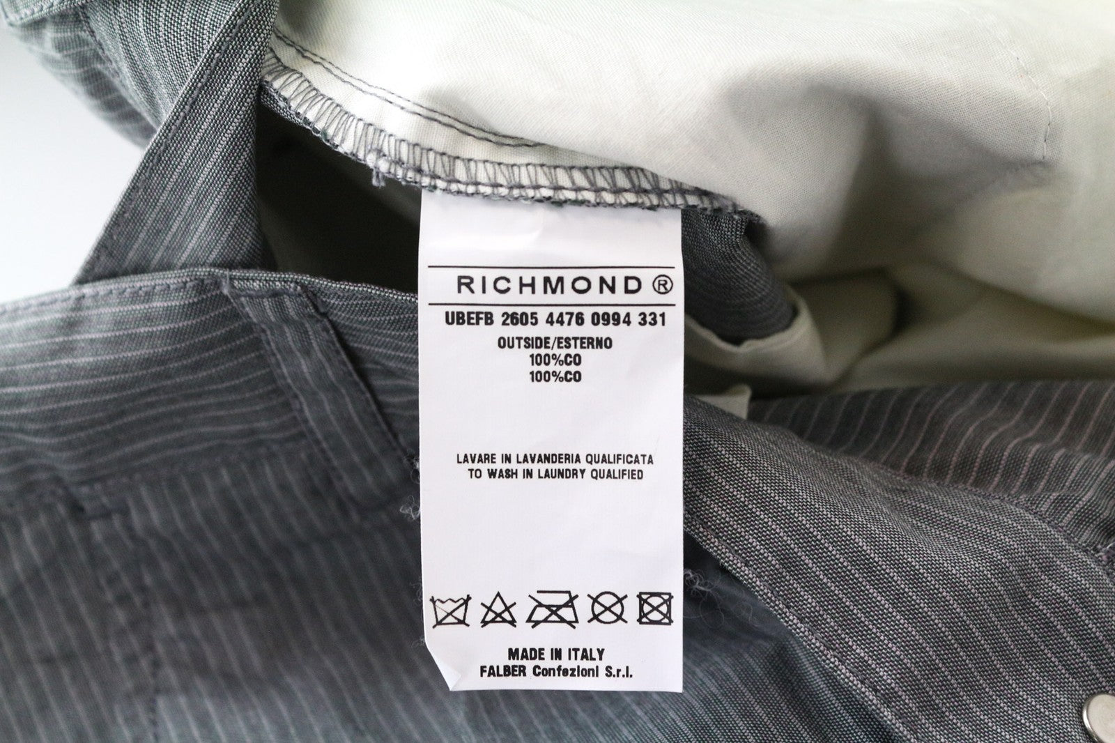 RICHMOND vyriški šortai 48 pilki dryžuoti medvilniniai laisvalaikio vasariniai lengvo audinio 