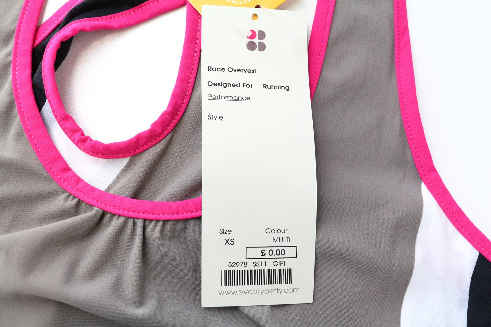 „SWEATY BETTY Race Overvest“ moteriški bėgimo marškinėliai be rankovių, XS dydžio, pilki 