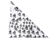 JOHN RICHMOND vyriškas šalikas OS baltas kaukolės rašto medvilninis kišeninis kvadratėlis 