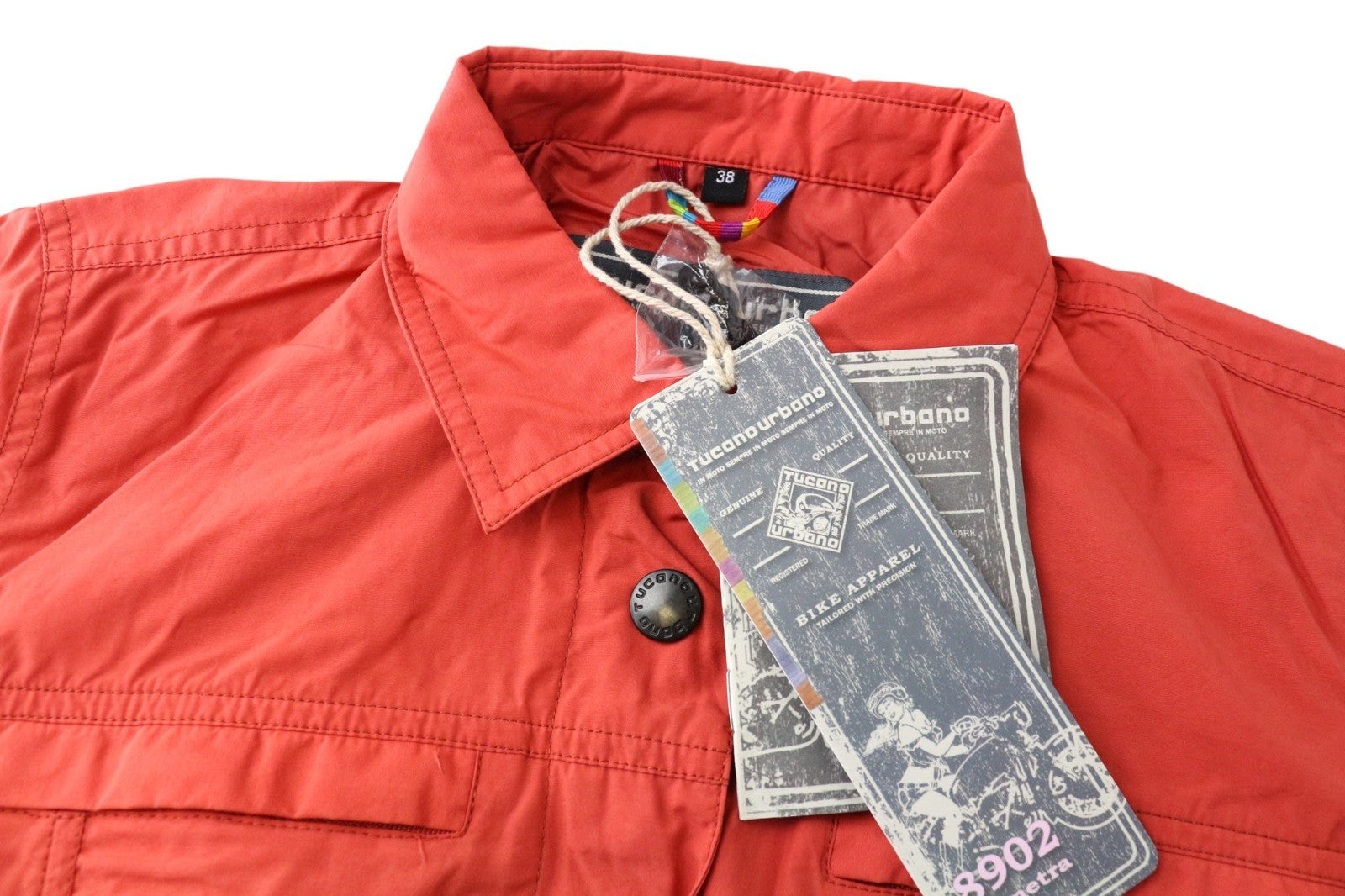 TUCANO URBANO Demetra moteriška striukė IT38 koralų spalvos medvilnės mišinio motociklininko paltas 