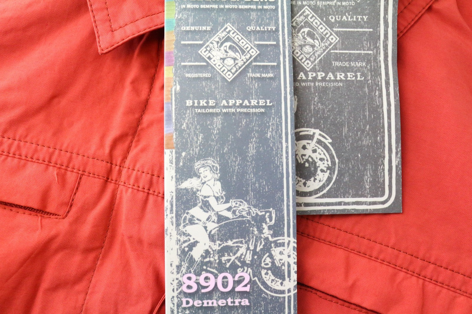 TUCANO URBANO Demetra moteriška striukė IT38 koralų spalvos medvilnės mišinio motociklininko paltas 