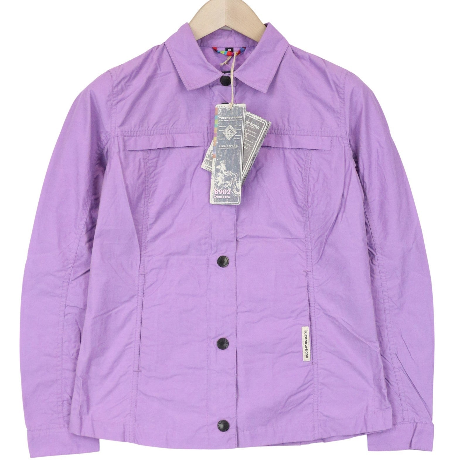 TUCANO URBANO Demetra moteriškas švarkas IT40 violetinis medvilnės mišinio paltas 