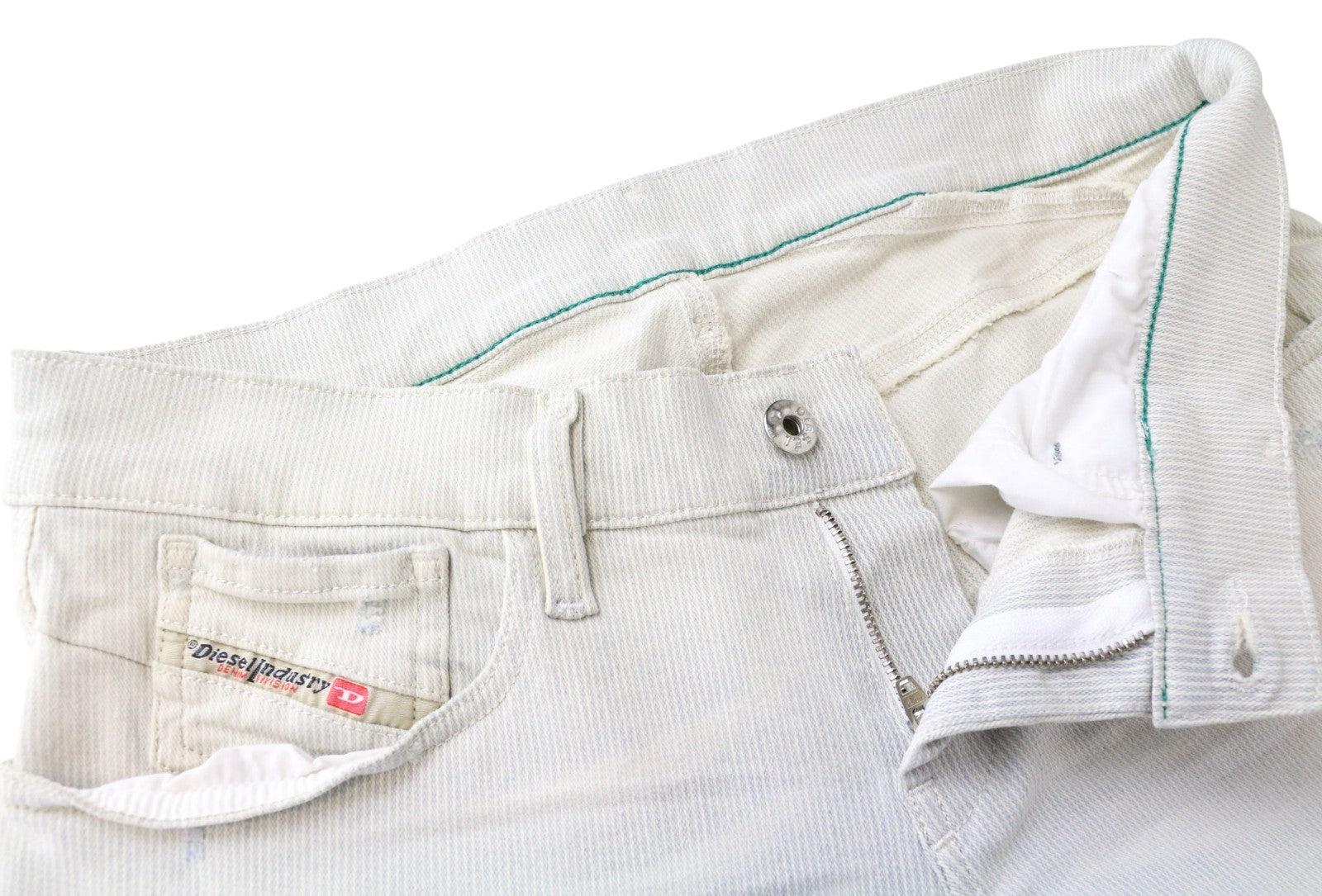 DIESEL Getlegg 0602F moteriški džinsai W27/L32 Slim Skinny mėlyni dryžuoti tamprūs džinsai 