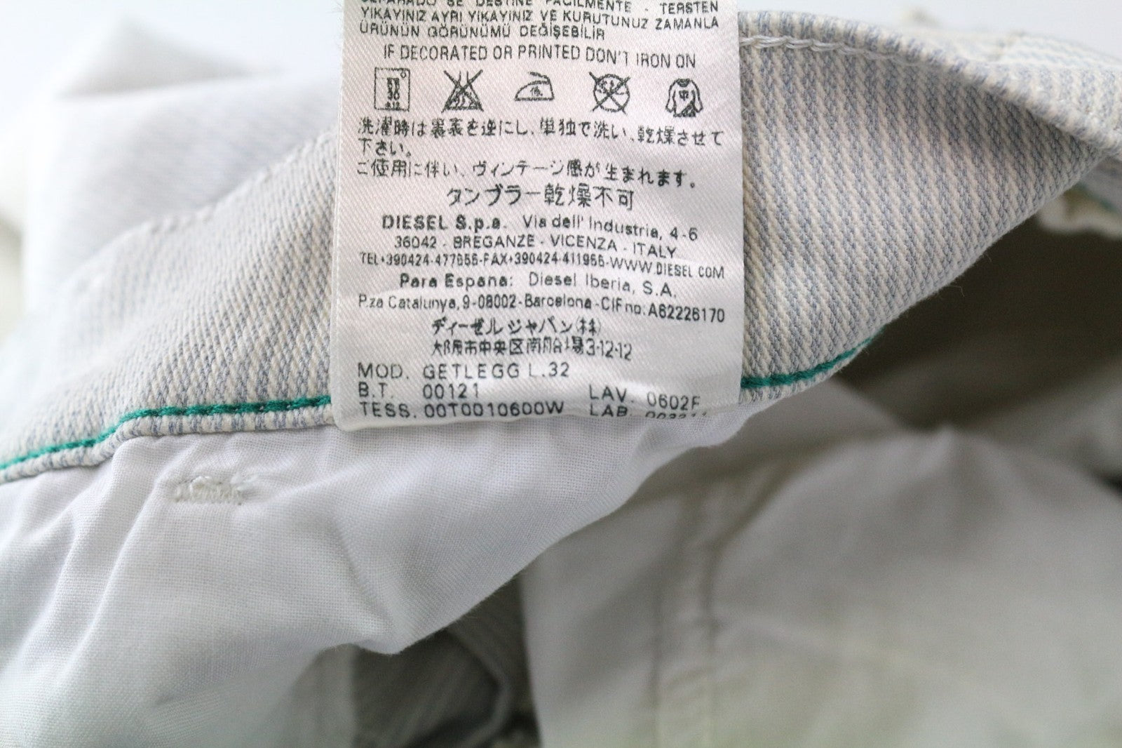 DIESEL Getlegg 0602F moteriški džinsai W27/L32 Slim Skinny mėlyni dryžuoti tamprūs džinsai 