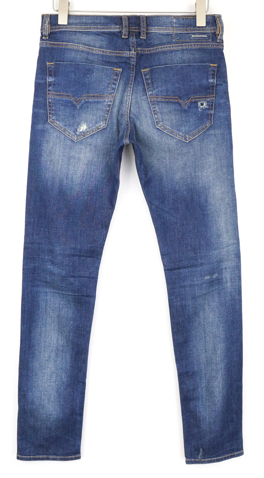 DIESEL Tepphar 084TX Men's Jeans W28/L32 Slim Carrot Blue Cotton Ripped Denim