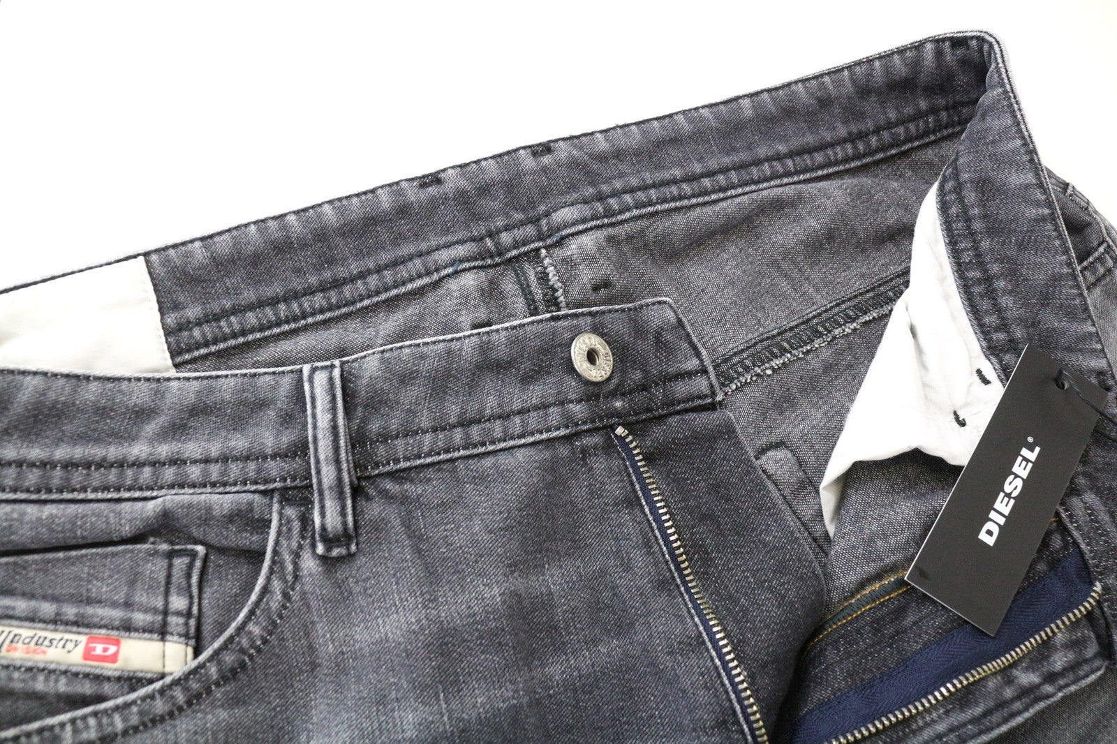 DIESEL Thommer 0095I Men's Jeans W34 Skinny Slim Grey Washed Cotton Stretch