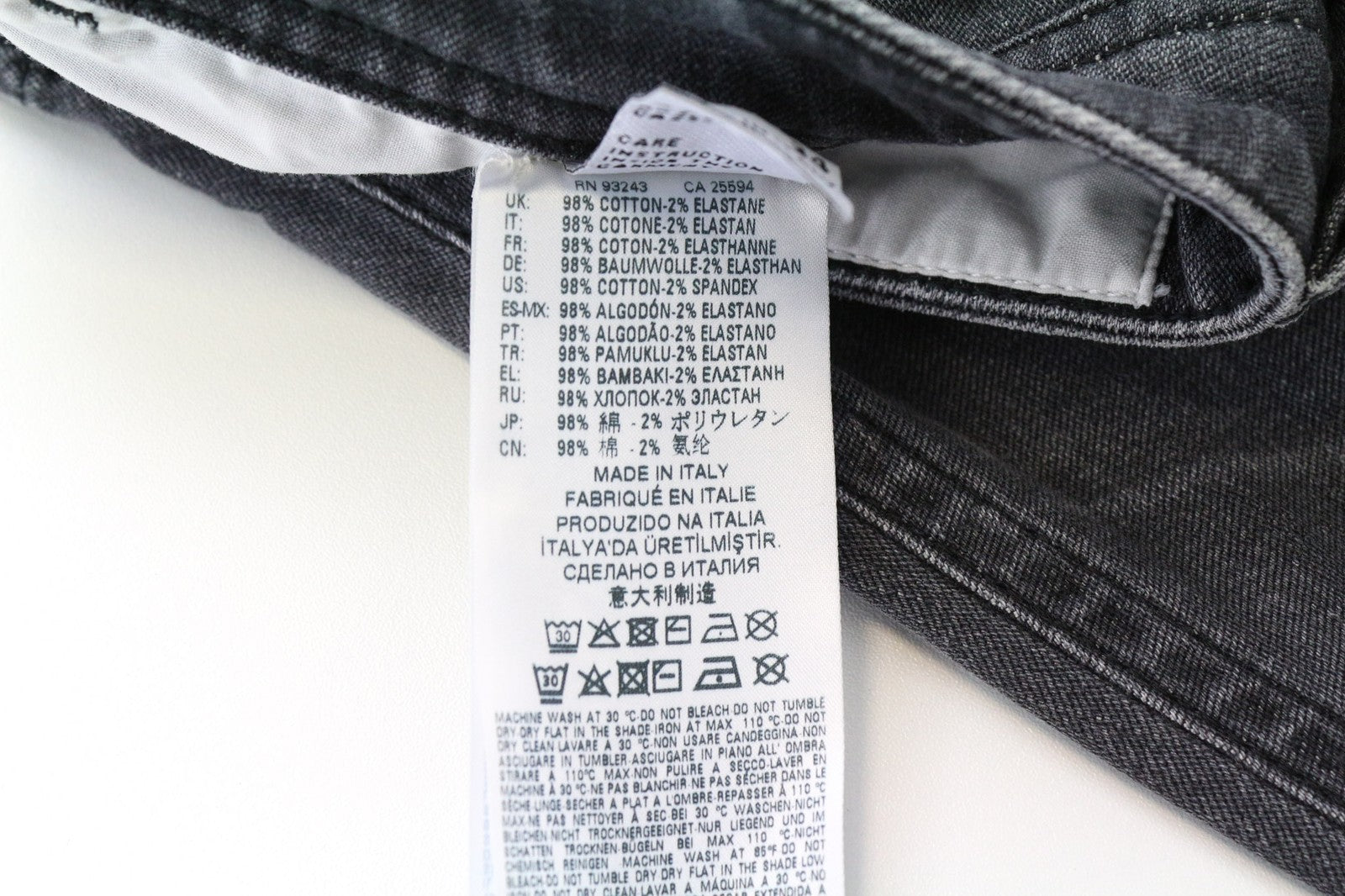 DIESEL Thommer 0095I Men's Jeans W34 Skinny Slim Grey Washed Cotton Stretch