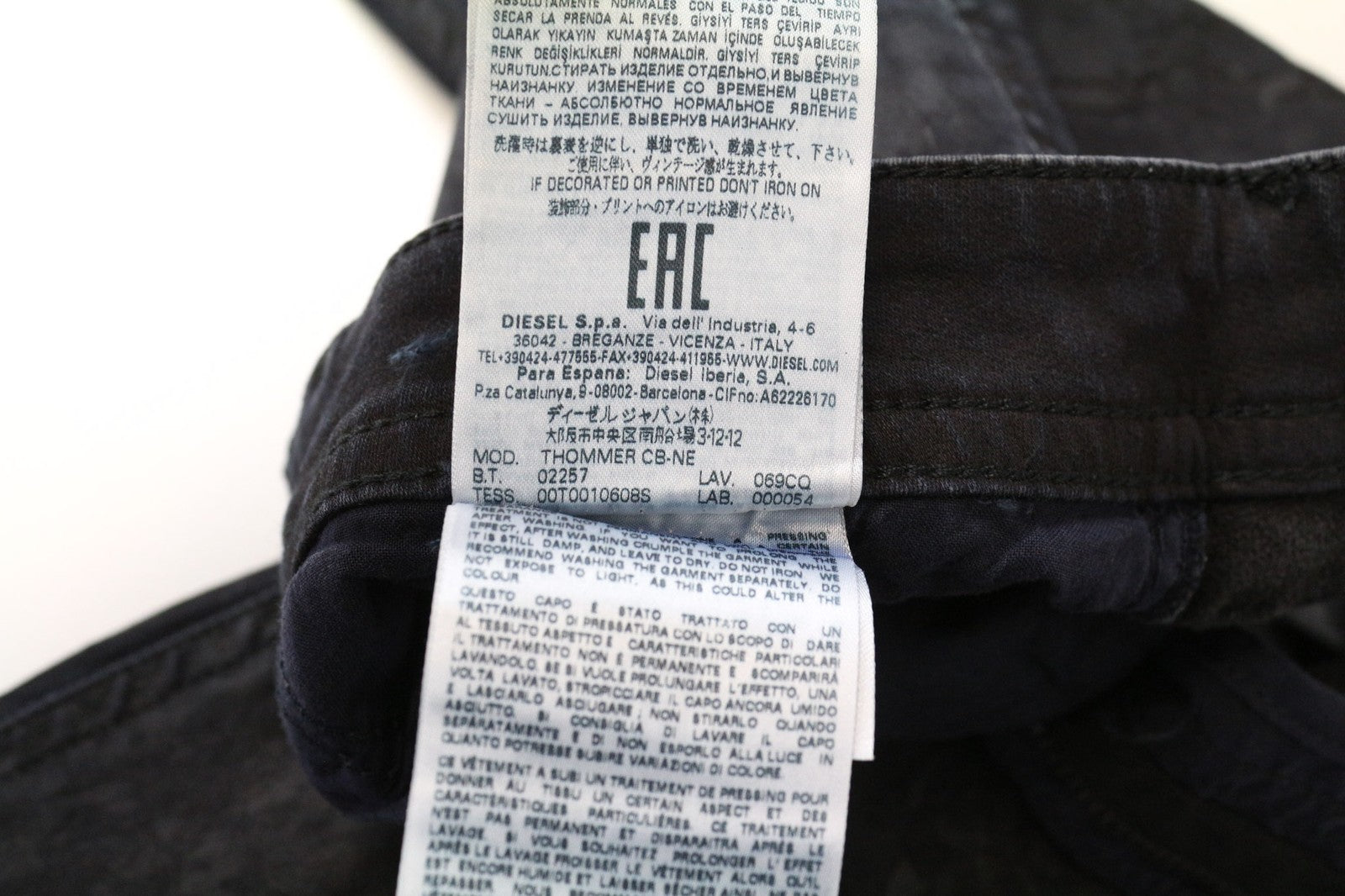 DIESEL Thommer CB-NE 069CQ Men's Jeans W26 Jogg Navy Slim Skinny Sweat Denim