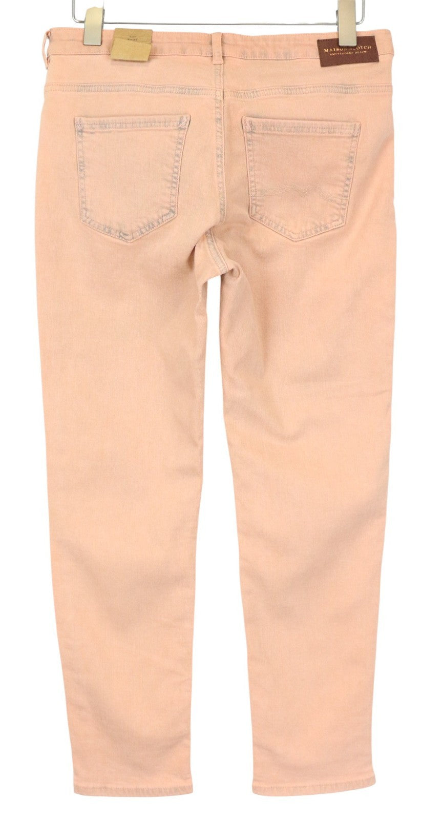MAISON SCOTCH Petit Ami moteriški džinsai W28 Slim Boyfriend rožinės spalvos, tamprios medvilnės 