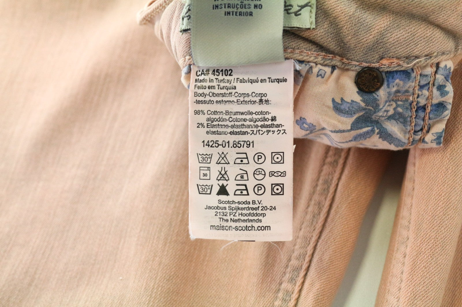 MAISON SCOTCH Petit Ami moteriški džinsai W28 Slim Boyfriend rožinės spalvos, tamprios medvilnės 