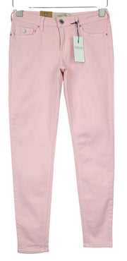 MAISON SCOTCH La Bohemienne moteriški džinsai W26 aptempti rožiniai tamprūs medvilniniai džinsai 