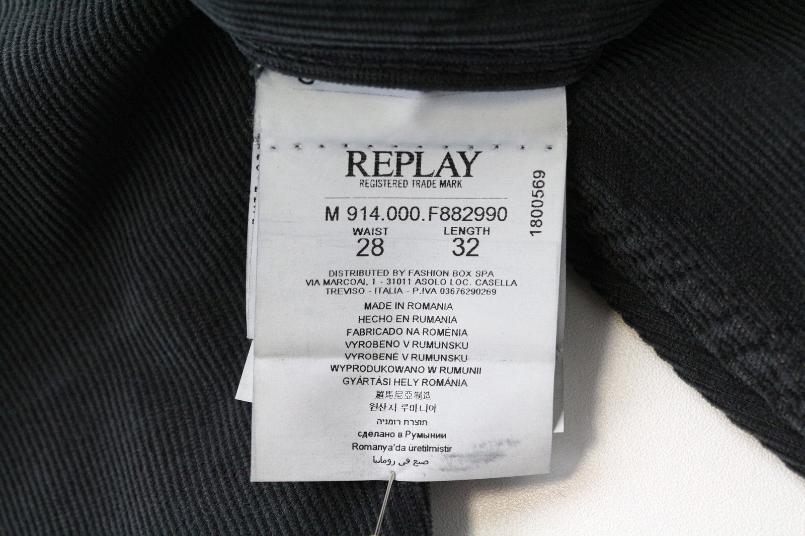 REPLAY Anbass vyriškos kelnės W28/L32 pilkos, plonos, medvilninės, tamprios virvelės, laisvalaikio stiliaus