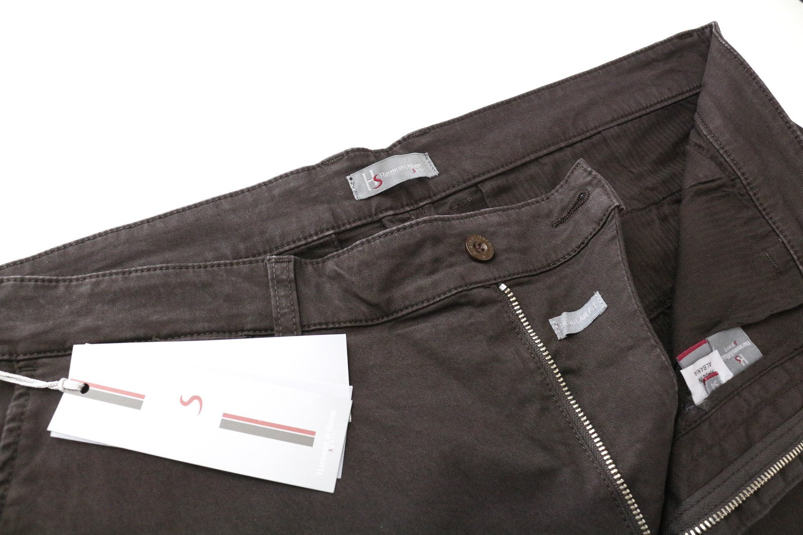 HARMONT &amp; BLAINE vyriškos kelnės 54 Tamsiai rudos medvilninės tamprios laisvalaikio kelnės 