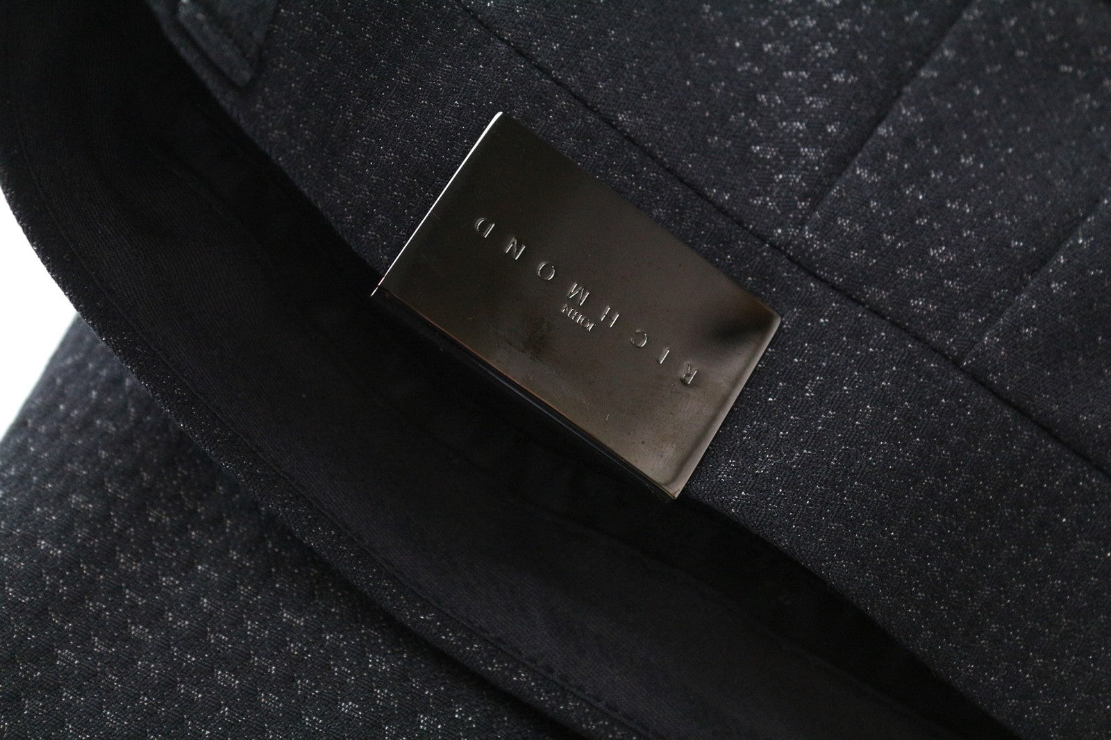 JOHN RICHMOND vyriškos kelnės, UK46, juodos, medvilnės mišinio, plokščio priekio, blizgantys siūlai 